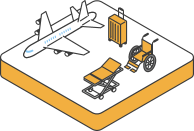 旅行先への付き添いイメージ